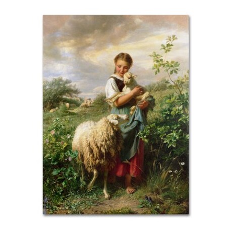 Trademark Fine Art Johann Hofner 'The Shepherdess 1866' Canvas Art, 18x24 BL01450-C1824GG